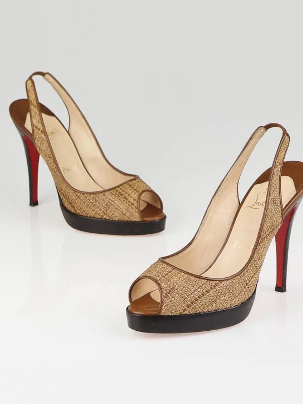Raffia Yoyo Zeppa Slingback Sandals